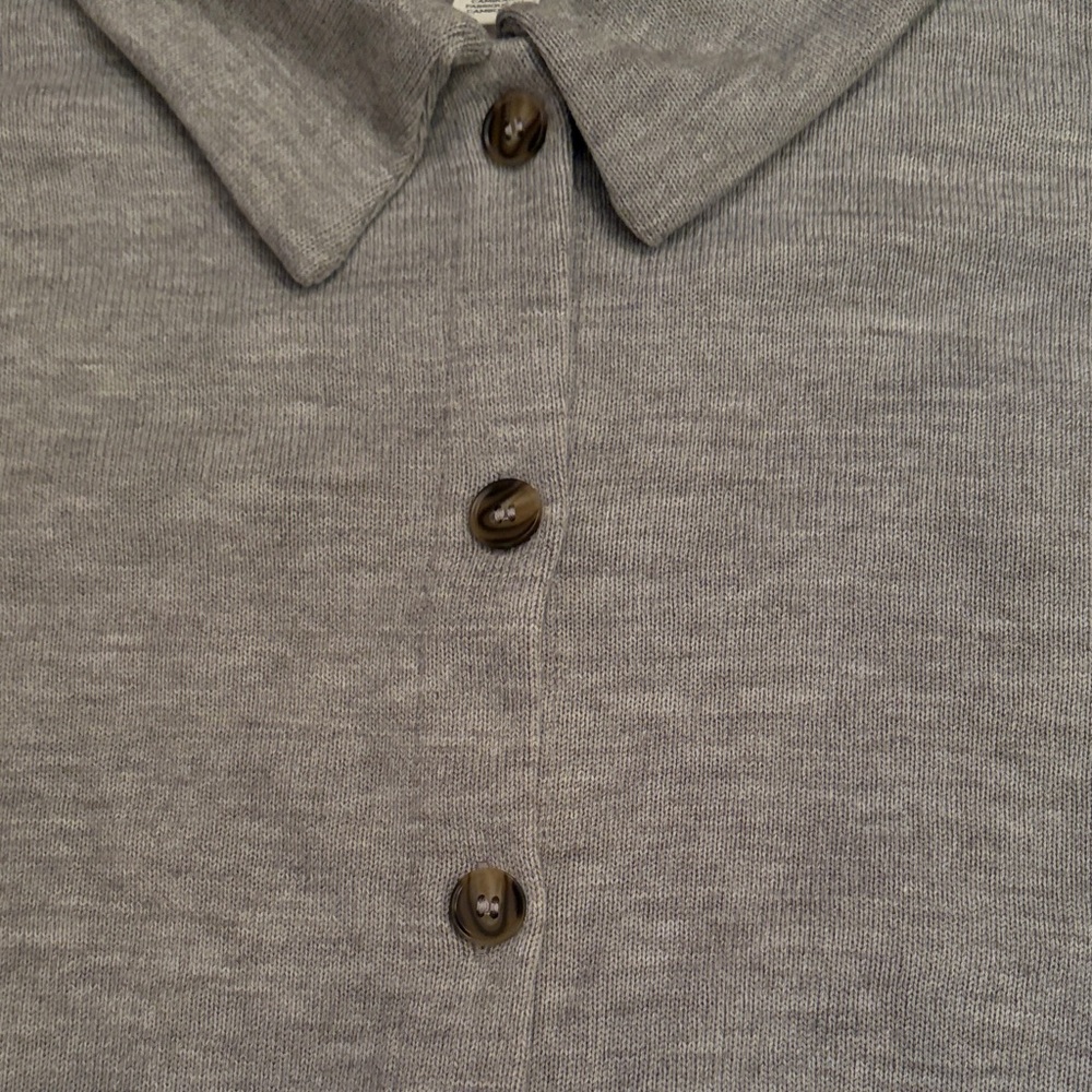 H&M Light Gray Melange Cardigan with Collar/NWT/XL - Picture 6 of 12